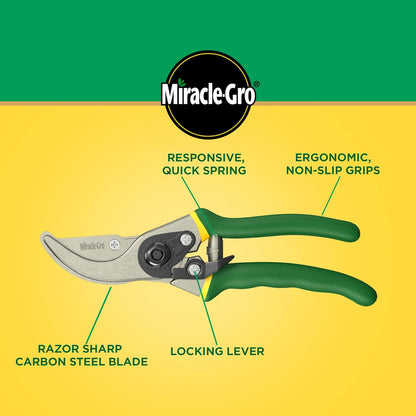 Miracle-Gro 2-Piece Pruning Shears Set – Includes 8 in. Bypass Pruner for Live Plants and 8 in.
