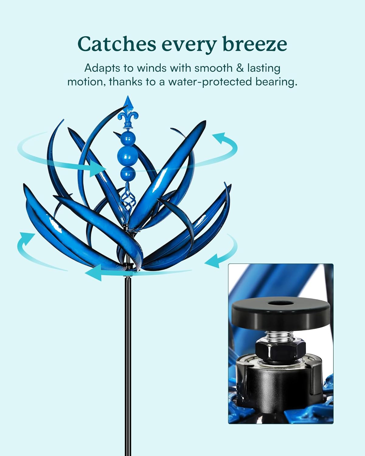91 inch Wind Spinners Outdoor - Extra Large Outdoor Metal Wind Sculptures Spinners with Stake