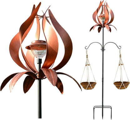 J-Fly Solar Wind Spinners Outdoor Garden Spinner Solar Spinning Windmill Super Large Spinning