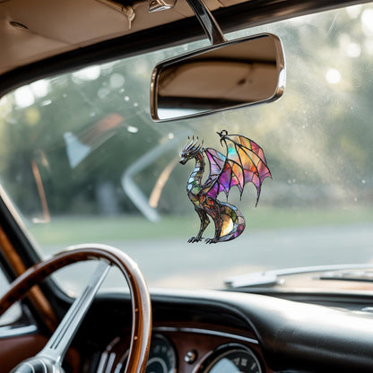 Rainbow Dragon Acrylic Suncatcher Stained Glass Effect Window Car Hanging Christmas Ornament Indoor