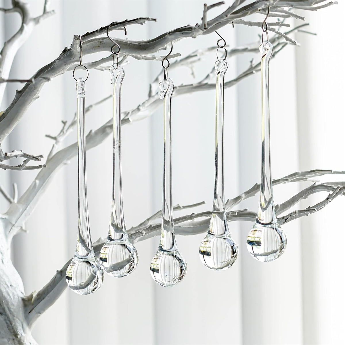 H&D 10pcs 5.9inch Large Suncatcher Crystal Raindrop Chandelier Prisms Hanging Drops Pendants Sun