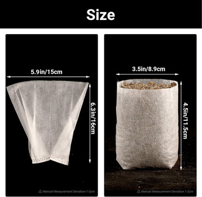 100pcs Plant Nursery Bags, 5.9x6.3 inches Non-Woven Fabric Flower Tree Seed Starters, Garden Plants