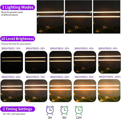 LED Grow Light Strips, Full Spectrum 3500K Plant Growing Lights for Indoor Plants, Plant Lamp for