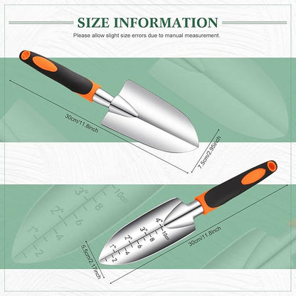 Honoson Garden Hand Trowel Transplant Trowel with Measurements Aluminum Alloy Planting Tools with