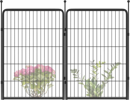 FXW Garden Fence Outdoor for The Yard – 40in(H) x 4.5ft(L) Heavy Duty Metal Animal Barrier for Dog