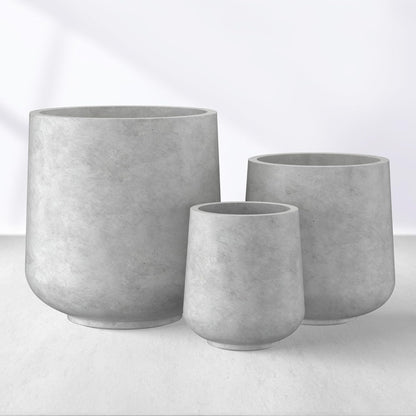 Kante 15.3"+11.6"+8.2" Dia Round Concrete Planter, Large Outdoor Indoor Planter Pots Containers