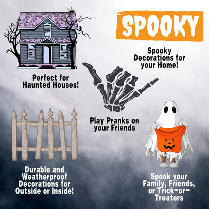 SCS Direct Owl Skeleton Halloween Decoration (2 Pack) - 6.5" Long - Weather Resistant for