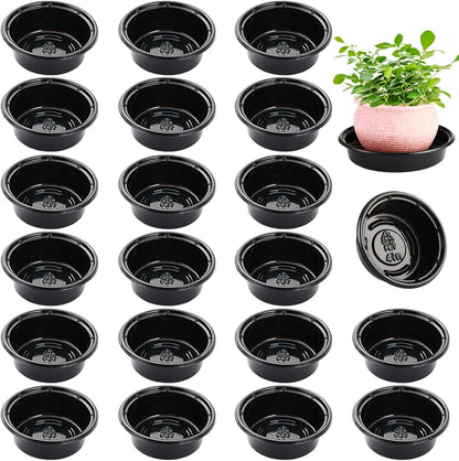 Plant Saucer 20 Pack Plant Trays for Pots 4 Inch Plastic Plant Saucers for Outdoors and Indoors