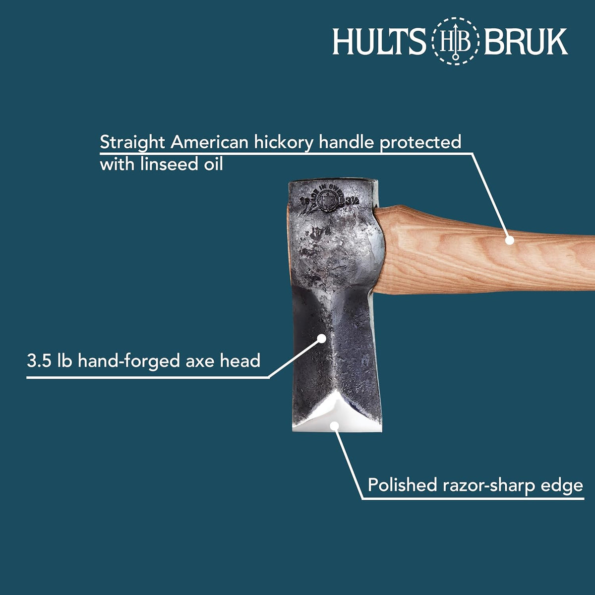 Hults Bruk 840740 Sarek Splitting Axe - 3.5 lb Head, 30" Handle