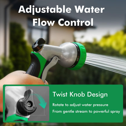 RESTMO Garden Hose Nozzle, Heavy Duty Metal Water Hose Nozzle with 7 Adjustable Spray Patterns