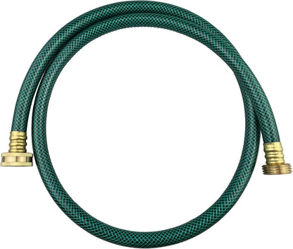 PVC Garden Hose 1/2 Inch Green Heavy Duty Water Hose with Solid Brass Fittings,No Leaking