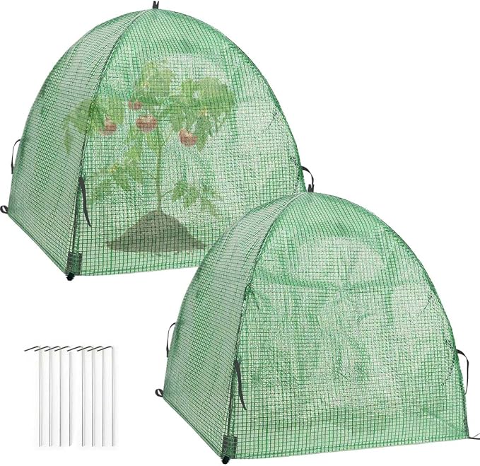 2 Pack Plant Freeze Protection Covers Winter Shrub Covers Plant Frost Protection Tent, Warm Plant