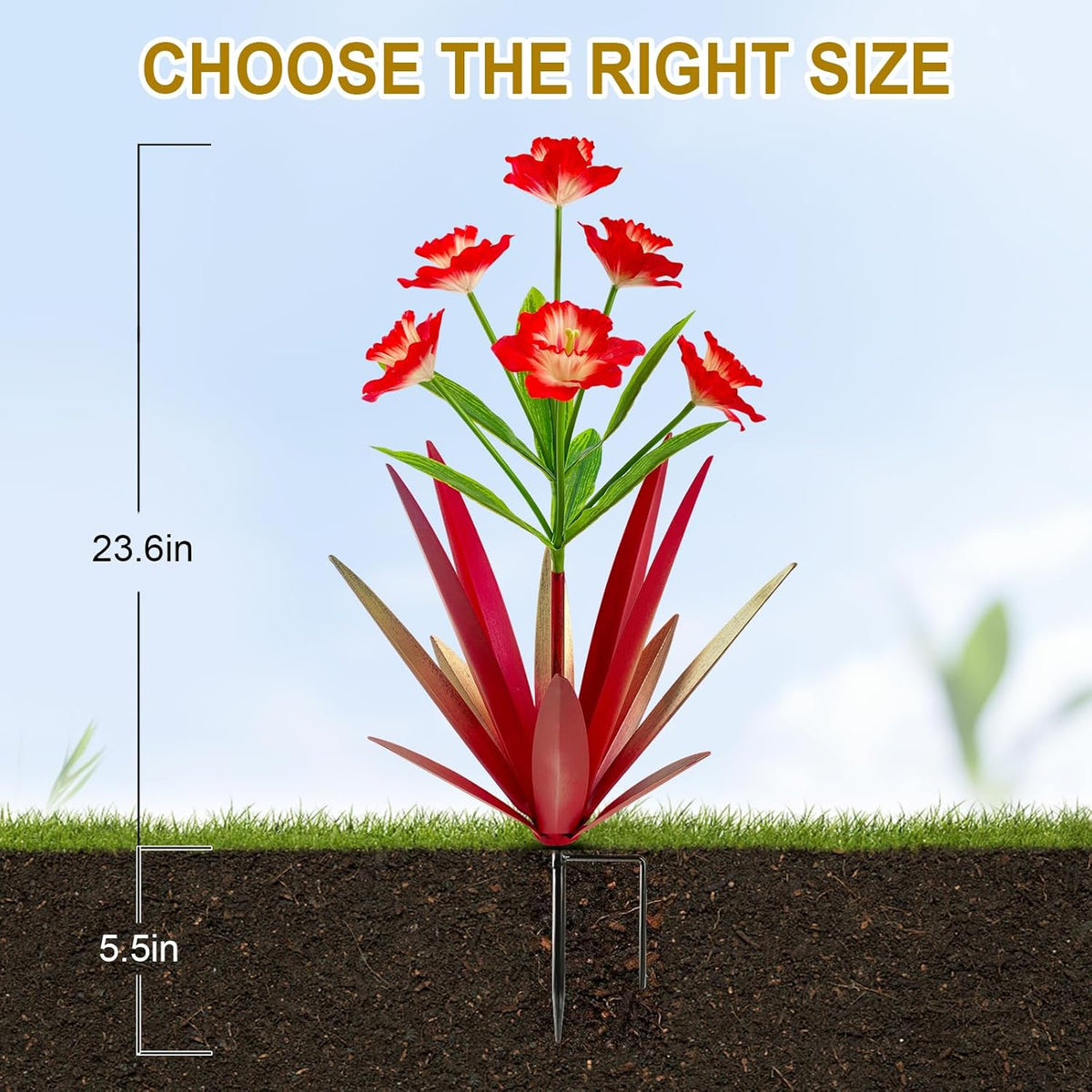 Homight Metal Agave Plant Outdoor Decoration Outdoor Garden Decoration Daffodils Flowers Mexican