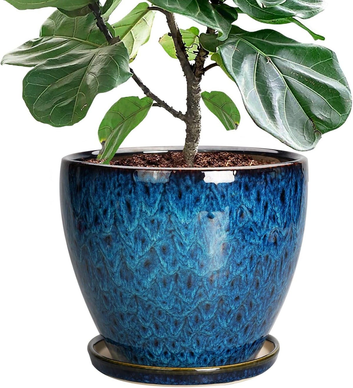 10 Inch Ceramic Planter Pot Round Plant Pot for Indoor Plants Outdoor Large Flower Pot with