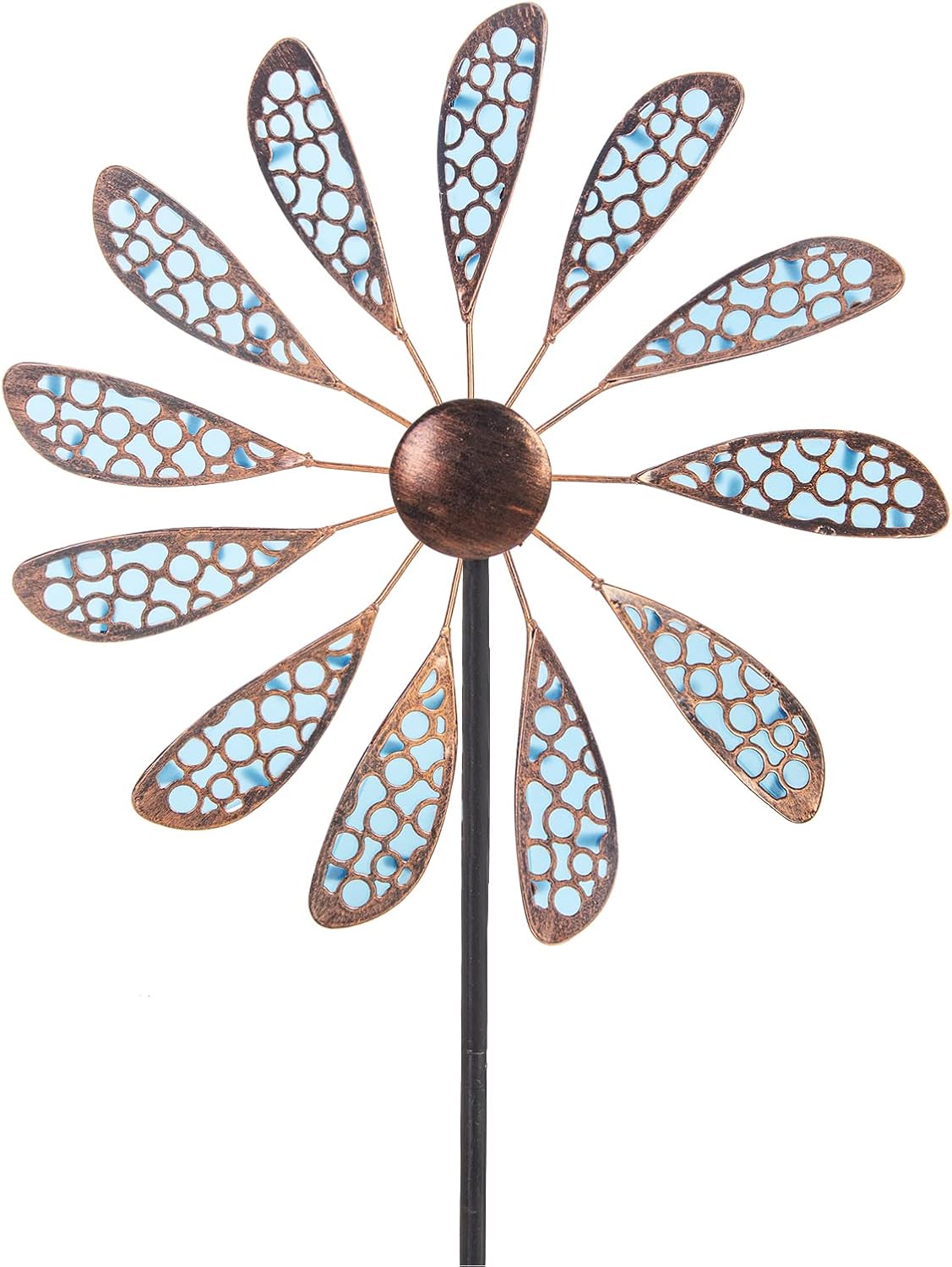 DREAMYSOUL Outdoor Wind Spinner 33" Metal Wind Sculpture Waterproof Fluorescence Wind Spinners for