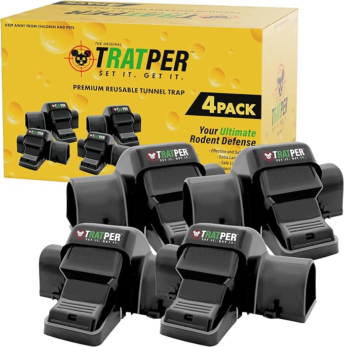 Rat and Chipmunk Traps. Prevents Accidental Triggering with Dual Tunneled Design. Covered Snap