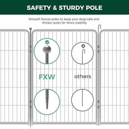 FXW Garden Fence Outdoor for The Yard – 40in(H) x 72.9ft(L) Heavy Duty Metal Animal Barrier for Dog