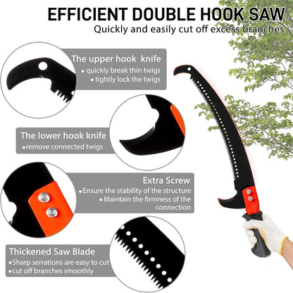 Outvita 7-24FT Telescoping Pruning Pole for Tree Trimming, Manual Pole Saws for Tree Trimmer with