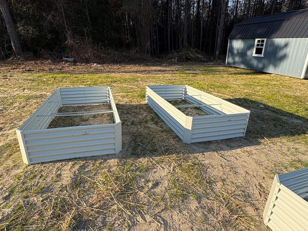 A ANLEOLIFE 8-Pack 8X4X1.5ft & 74x74x18 in Deep Root Galvanized Raised Garden Beds Outdoor for