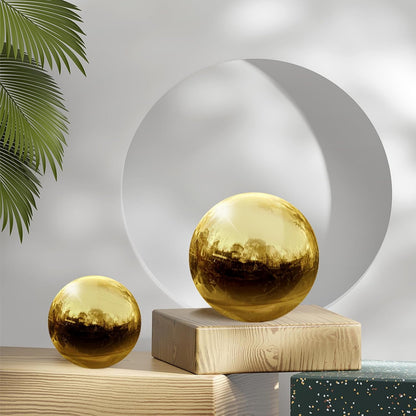 uxcell 2 Pcs Gazing Globe Decor Ball 3.5 Inch 90mm Reflective Garden Sphere Hollow Ball, Seamless