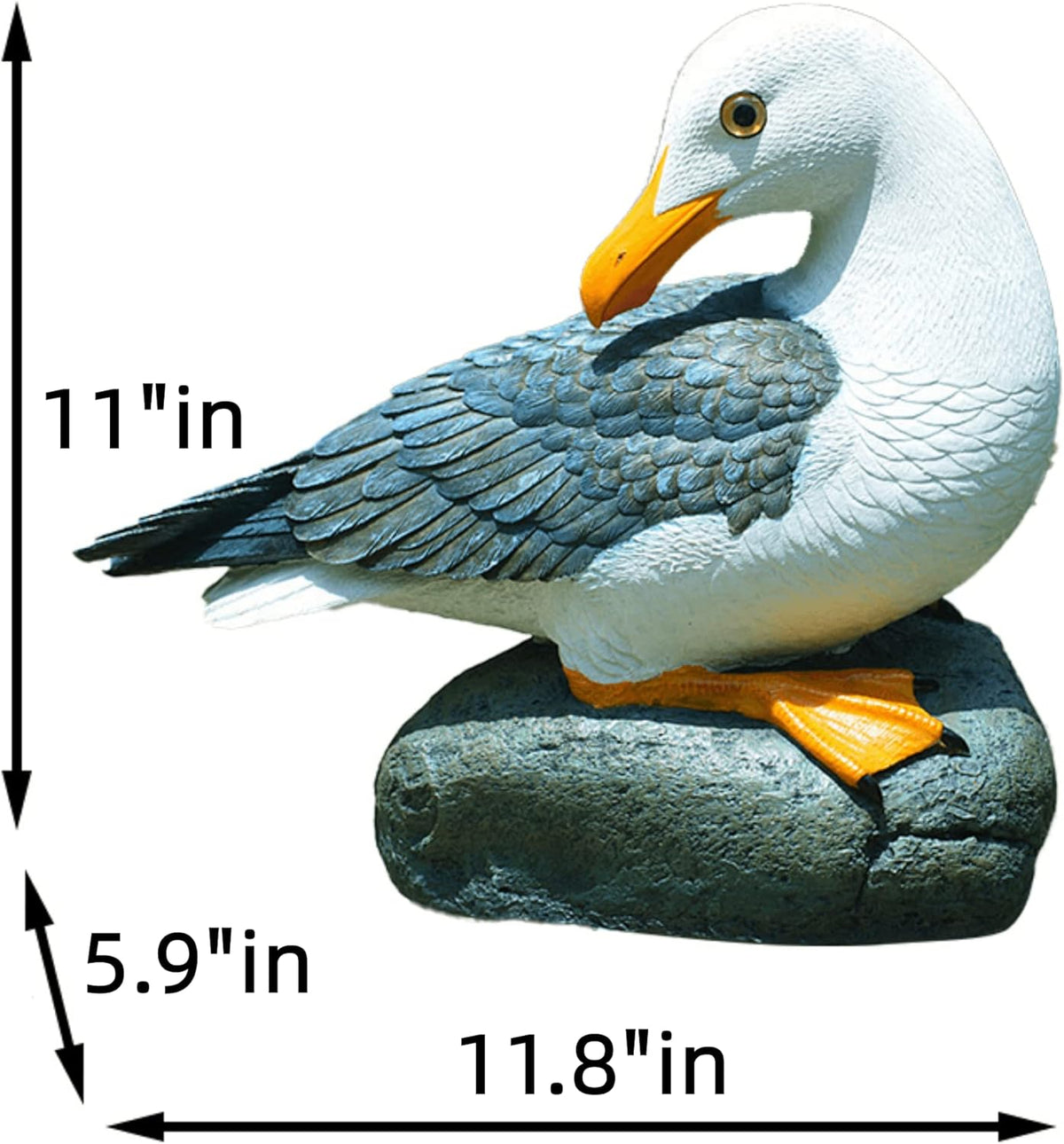 Real Seagull Outdoor Statue,Garden Bird Sculpture,Beach Statue Decor,Resin Animal Seabird