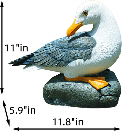 Real Seagull Outdoor Statue,Garden Bird Sculpture,Beach Statue Decor,Resin Animal Seabird