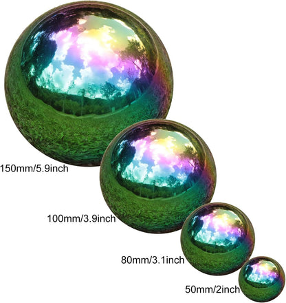 Kesywale Decorative Gazing Ball Set, 7PCS 50-150 mm Gazing Globe Mirror Ball Garden Spheres