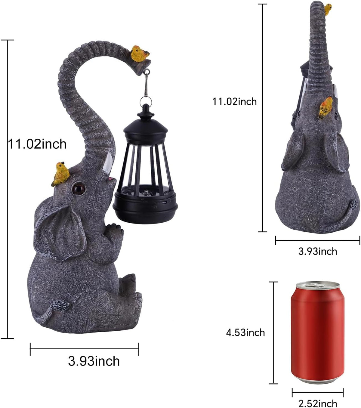 ILLUMINEW Solar Outdoor Garden Decor Elephant Statues Lights, Lucky Elephant Unique Mom Birthday