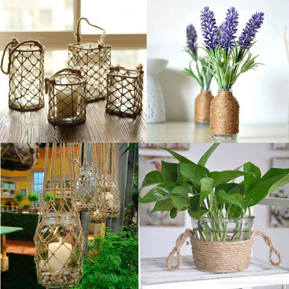 328 Feet Natural Jute Twine 3 Ply Gift Wrapping String DIY Rope Garden Twine Cord for Arts Crafts