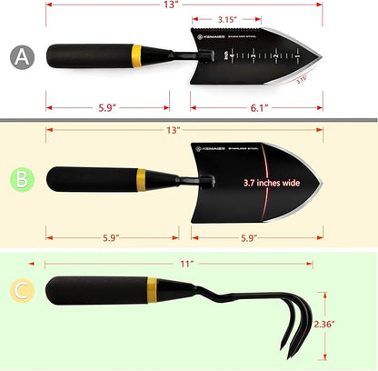 Heavy Duty Stainless Steel Garden Tool Set - Thoughtfully Crafted for Outdoor Patio Use, Perfect