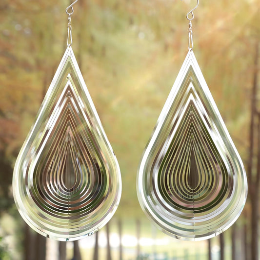 Wind Spinner Flowing-Light Effect Courtyard Decorations Made of Stainless Steel House Hanging
