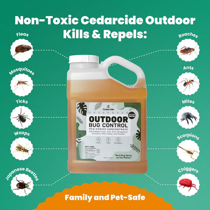 Cedarcide Outdoor Bug Spray | Kills & Repels Mosquitoes, Ticks, Fleas, Mites & More with Natural