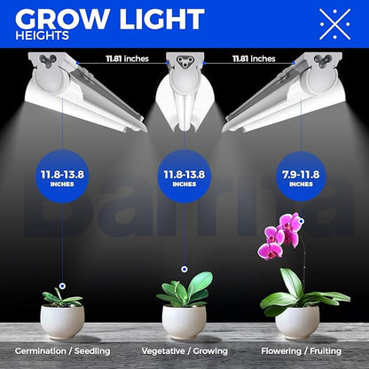 Barrina T8 Grow Lights for Indoor Plants, 4FT Full Spectrum Grow Light, 168W(4 x 42W), Plant Lights