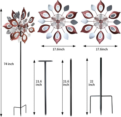 GUAGUA Classical Metal Wind Spinner Outdoor, 360 Degrees Swivel Wind Spinners for Yard and Garden