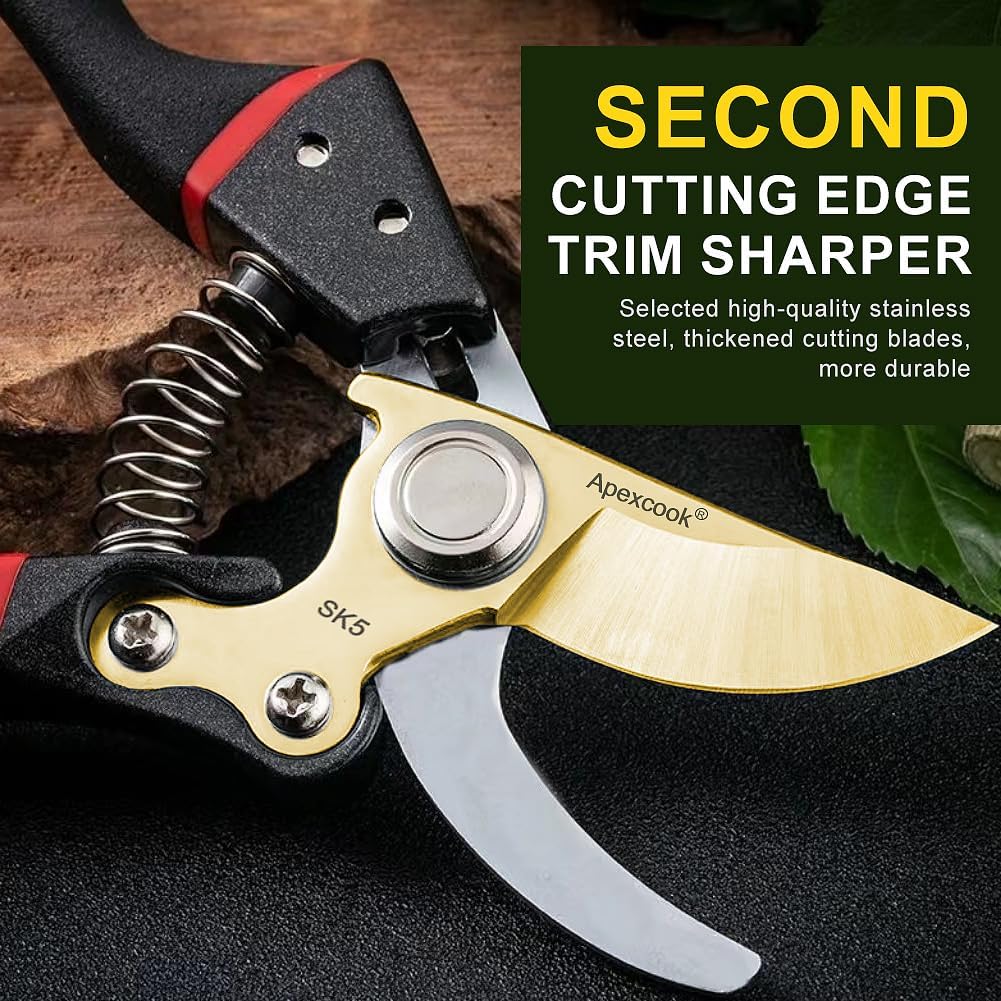 Garden Shears, Handheld Pruning Shears for Heavy Duty, Ergonomic Gardening Tools for Pruning