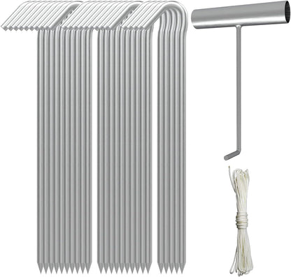 AAGUT Tent Stakes, Tent Stake Metal Garden Edging Fence Hooks Yard Camping Stake Heavy Duty