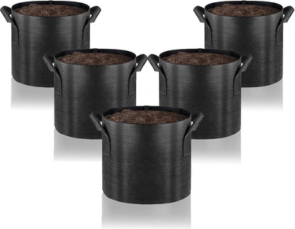 Gardenera Thickened Nonwoven Fabric Grow Bags - 7 Gallon Planters with Handles for Vegetables