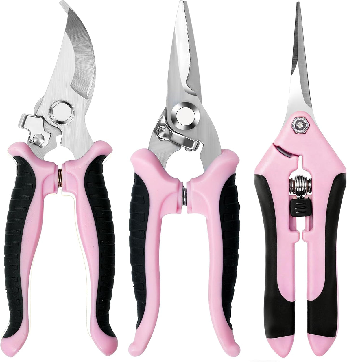 3 Pack Garden Pruning Shears, Stainless Steel Shears, Gardening Shears, Scissors, Garden Clippers
