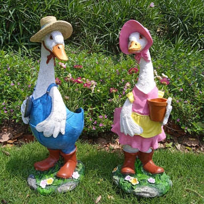 Couple Duck Garden Statue Duck Succulent Plant Flowerpot Goose Flowerpot Indoor and Outdoor Art