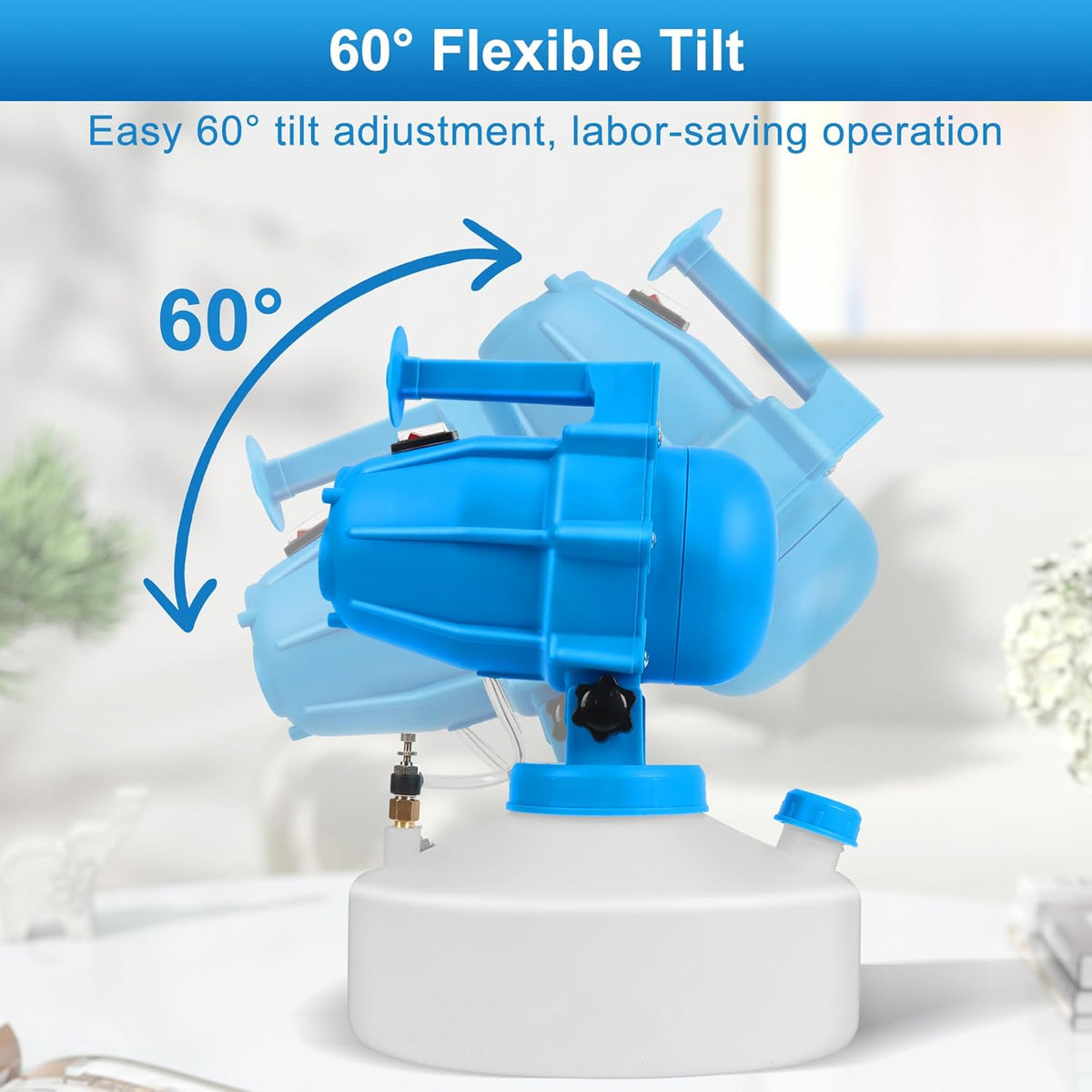 5L (1.3 Gallon) Electric ULV Fogger Sprayer Machine with 3 Nozzles, Portable Cold Fogger with