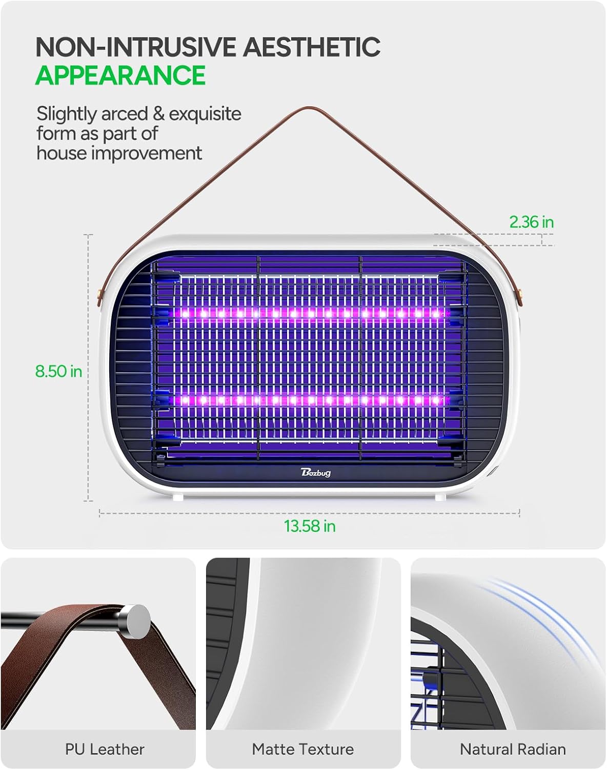 Buzbug LED Bug Zapper Indoor, 10 Years Lifespan Lamp Sustainable Less Power, Durable High-Voltage