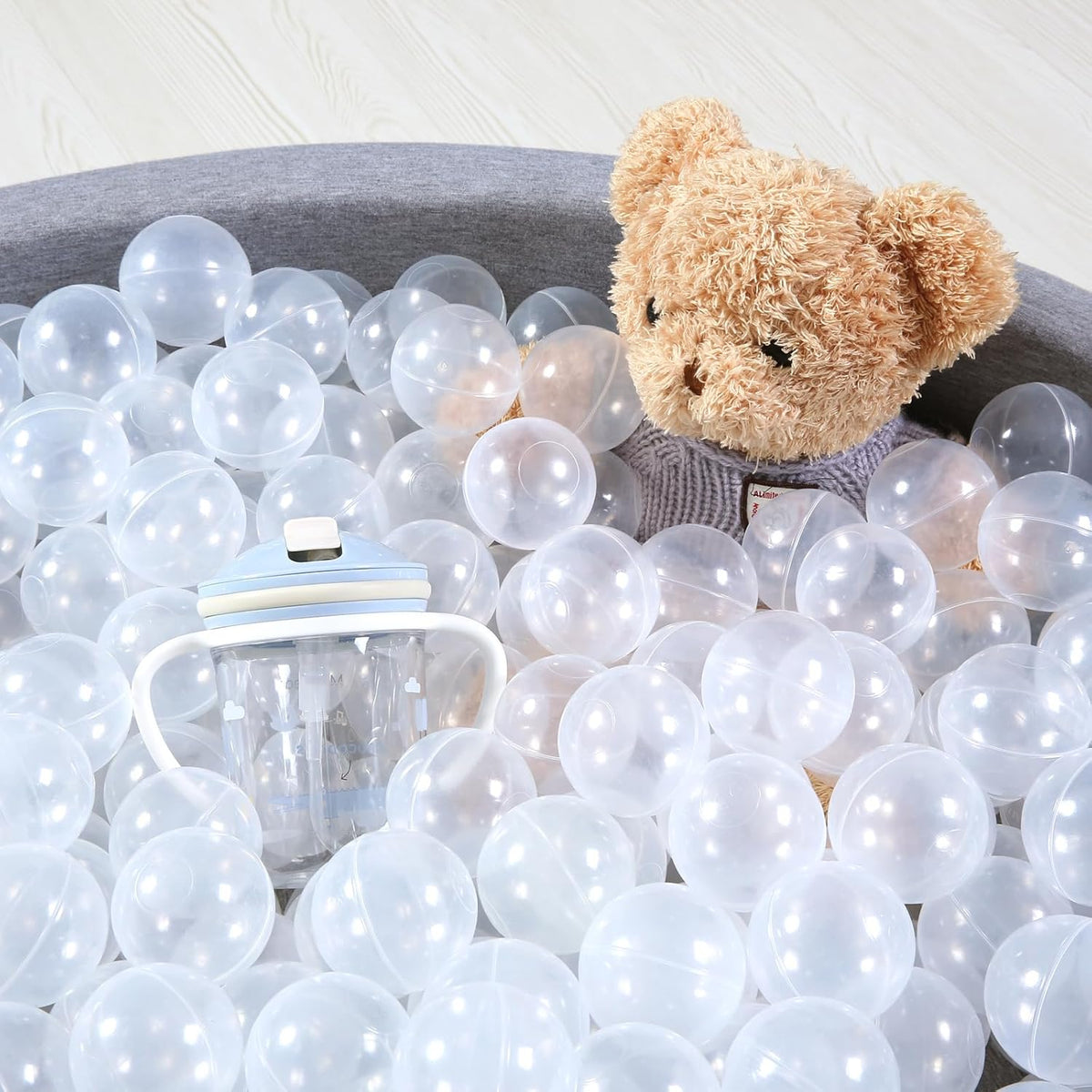 Ball Pit Balls for Kids, Plastic Refill 2.2 Inch Balls, 100 Pack, Bright Colors, Phthalate and BPA