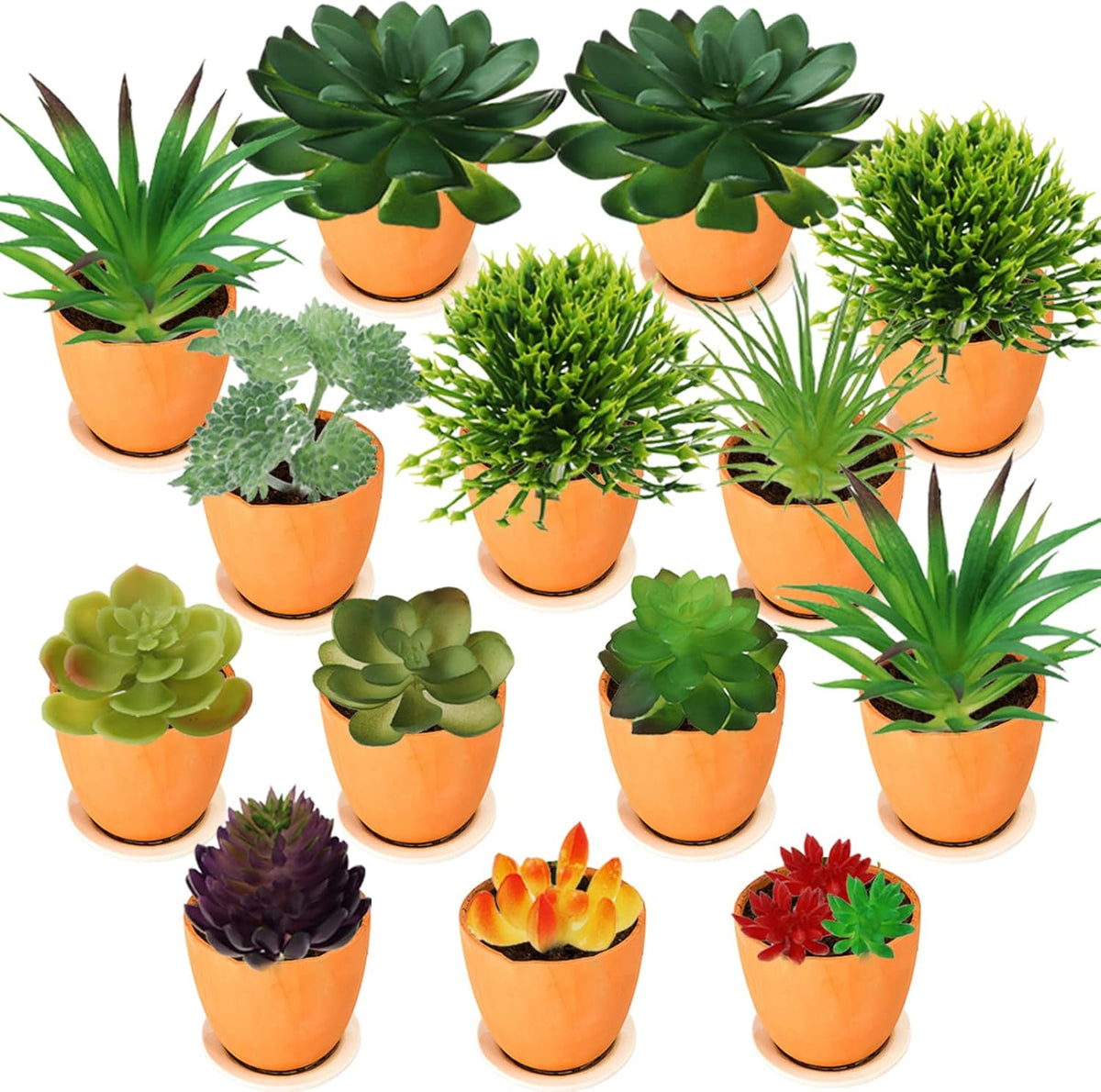 Succulents Plants Artificial, 20pcs Colorful Fake Succulents, Mini Artificial Succulents for DIY