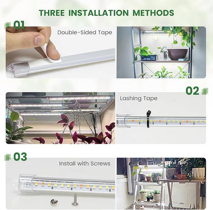 LED Plant Grow Light Strip, 36W 360 LEDs Grow Lights for Indoor Plants Full Spectrum with 6/12/16H