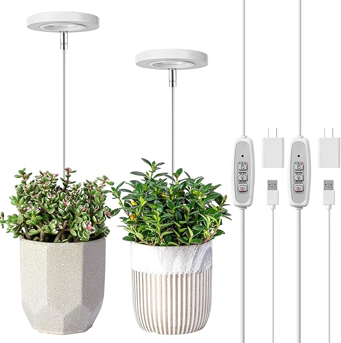 LORDEM Grow Light, Full Spectrum LED Plant Light for Indoor Plants, Height Adjustable Growing Lamp
