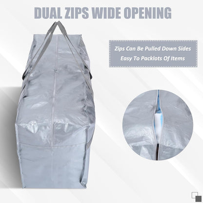 4 Pcs 96 Gallon Large Moving Bags with Zipper and Handles Foldable Storage Duffle Bags Heavy Duty
