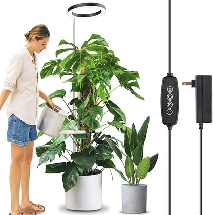 LORDEM 10" Full Spectrum Grow Light, 160 LEDs Plant Lamp for Indoor Plants, Grow Lamp with 4/8/12H