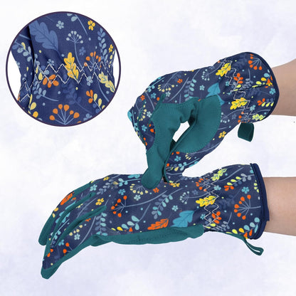 Womens Gardening Weeding Working Gloves, Leather Garden Glove for Women Thorn Proof No Stab for