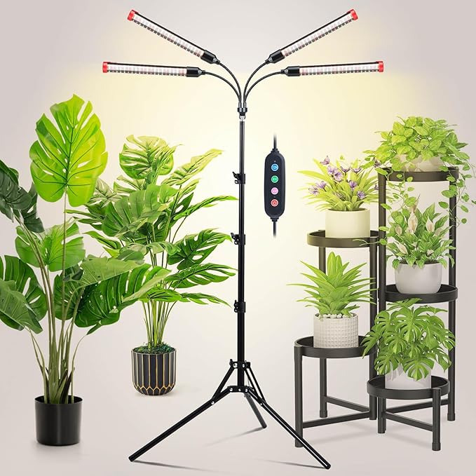 Grow Light with Stand and Timer 4,8,12 Hr, 36 Watt Standing Tall Plant Light for Bonsai Tree, Seed
