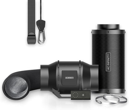 AC Infinity Air Filtration Kit 6”, CLOUDLINE LITE Inline Fan and Carbon Filter Combo, Cooling and
